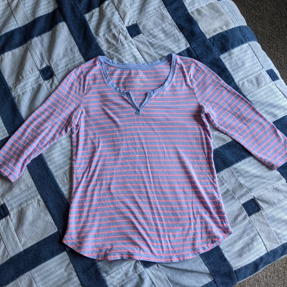 🛍️ BUNDLE ONLY | GAP purple/pink striped knit top Medium - Picture 7 of 12